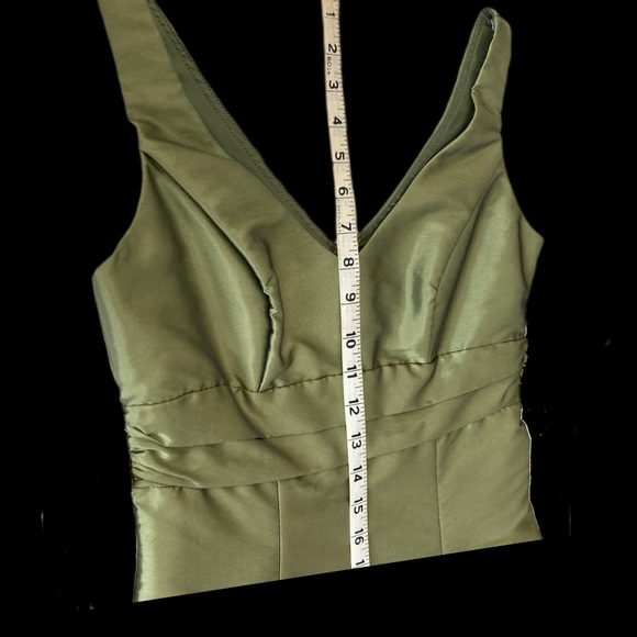 Davids Bridal D02101 Green Fit and Flare Dress Bridesmaid Short Gown 2/S NWOT - Picture 7 of 16